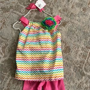 Mud Pie 2 piece Spring and Summer outfit size 6-9 months, NWT